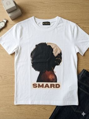 ART FACTREE SMARD L Graphic Tee White Afrocentric Urban Streetwear New WOT